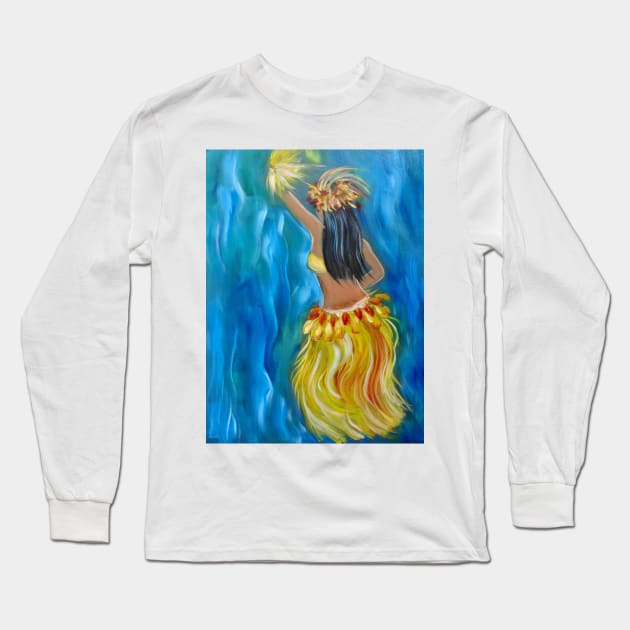 Hula Grass Skirt Long Sleeve T-Shirt by jennyleeandjim